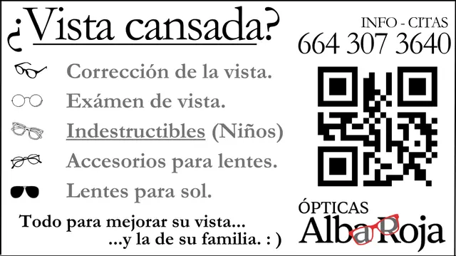 Anuncio impreso de Ópticas Alba Roja en Peso$aver