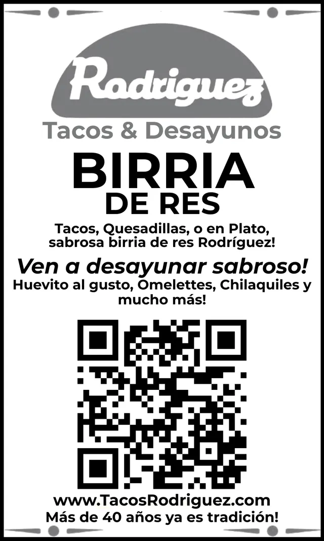 Anuncio impreso de Tacos Rodríguez en Peso$aver